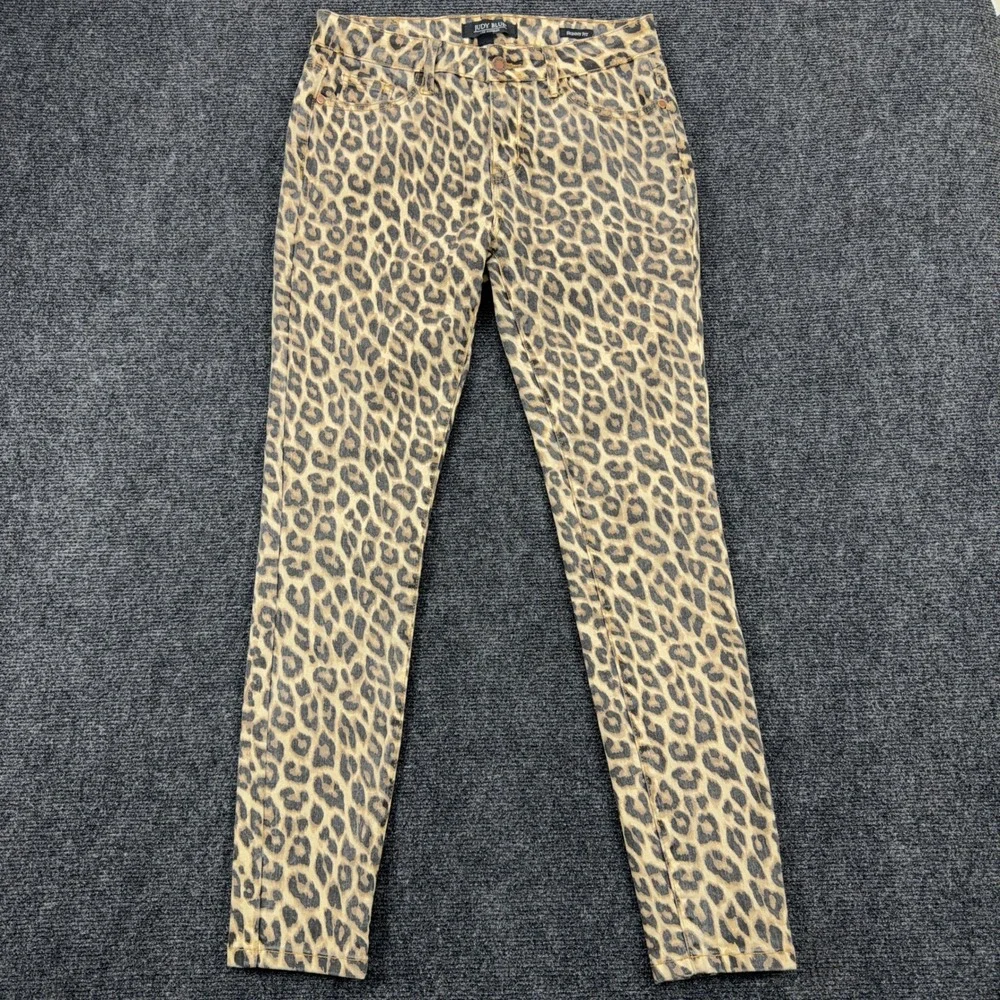 Judy Blue Leopard Print Skinny Fit Stretch Denim Jeans Size 7/28 Tan Brown - Picture 2 of 11